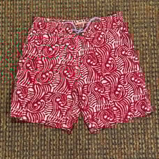 NWOT J. Crew 6 swim trunk in batik print Red, Size XS