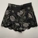 Aritzia Wilfred Arbe Shorts High Waist Scallop Hem Fully Lined Black Floral Sz 4