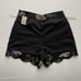 Aritzia Wilfred Arbe Shorts High Waist Scallop Hem Fully Lined Black Floral Sz 4