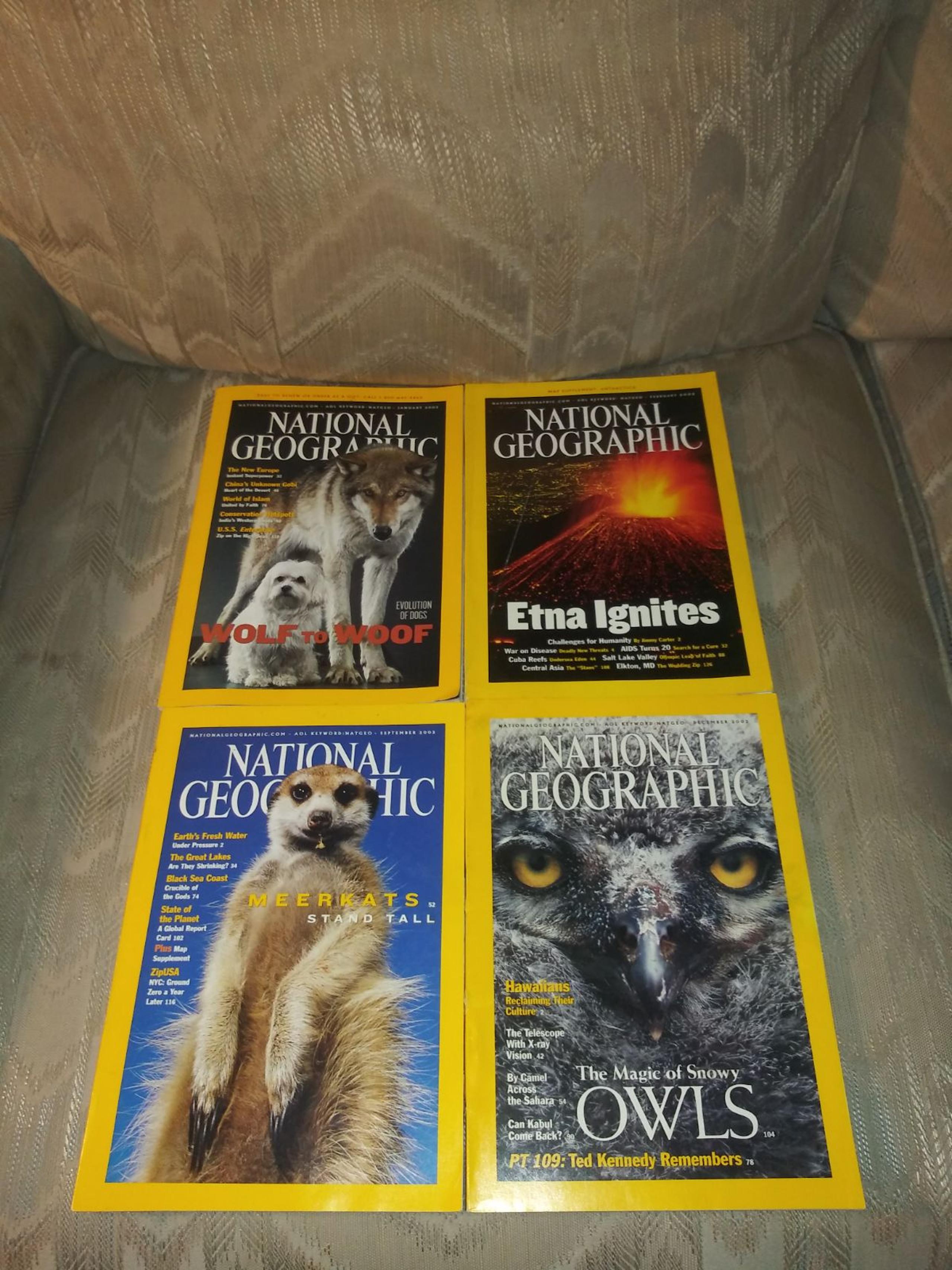 4 2002 National Geographic Magazines Lot