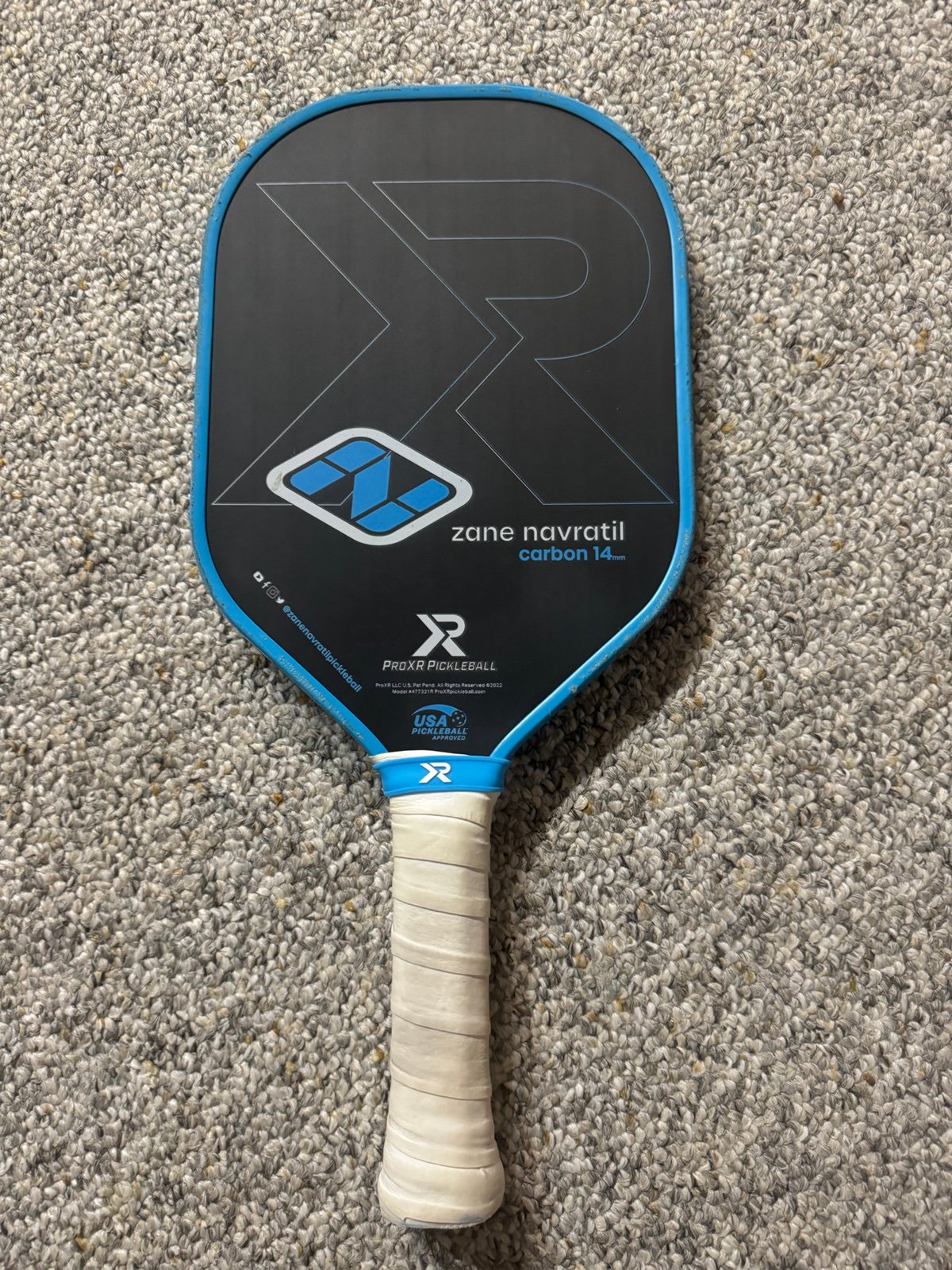 Proxr Zane navratil signature carbon 14mm pickleball paddle