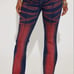 Fashion Nova Enyo Strapless Corset Denim Top (S) / Stretch Flare Jeans (Size: 3)
