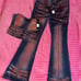 Fashion Nova Enyo Strapless Corset Denim Top (S) / Stretch Flare Jeans (Size: 3)