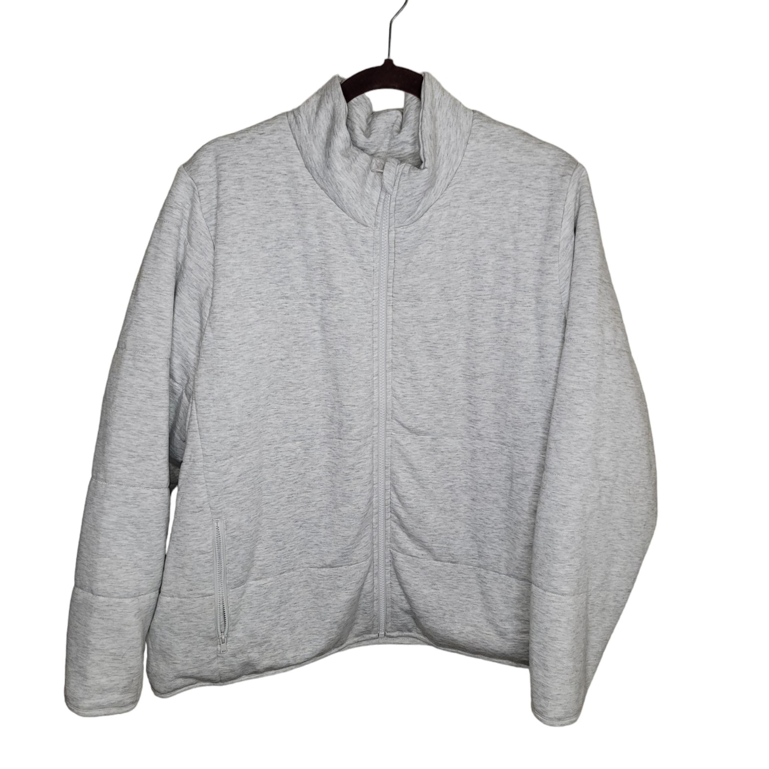 Three Dots gray quilted full zip jacket size XXL
