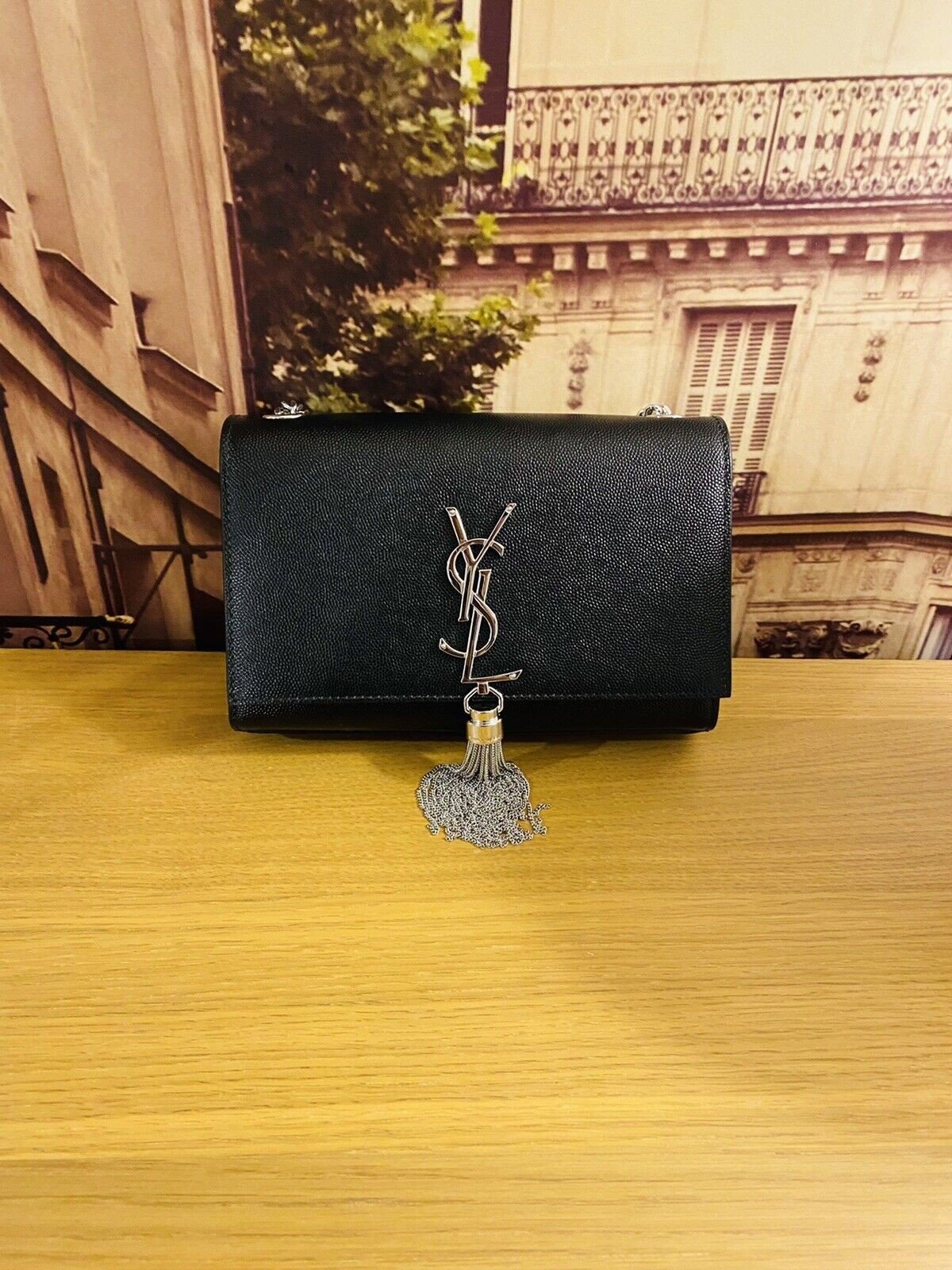 Authentic Saint Laurent YSL Black Caviar Leather Gold Hardware Bag