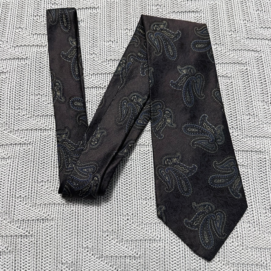 Alexander Julian brown paisley silk tie