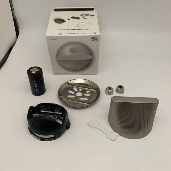 Friday Home Smart lock complete Nickel Finish No charger UNTESTED