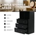3 Drawer Dresser With Cubbies Storage - Black