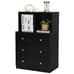 3 Drawer Dresser With Cubbies Storage - Black