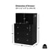 3 Drawer Dresser With Cubbies Storage - Black