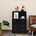 3 Drawer Dresser With Cubbies Storage - Black