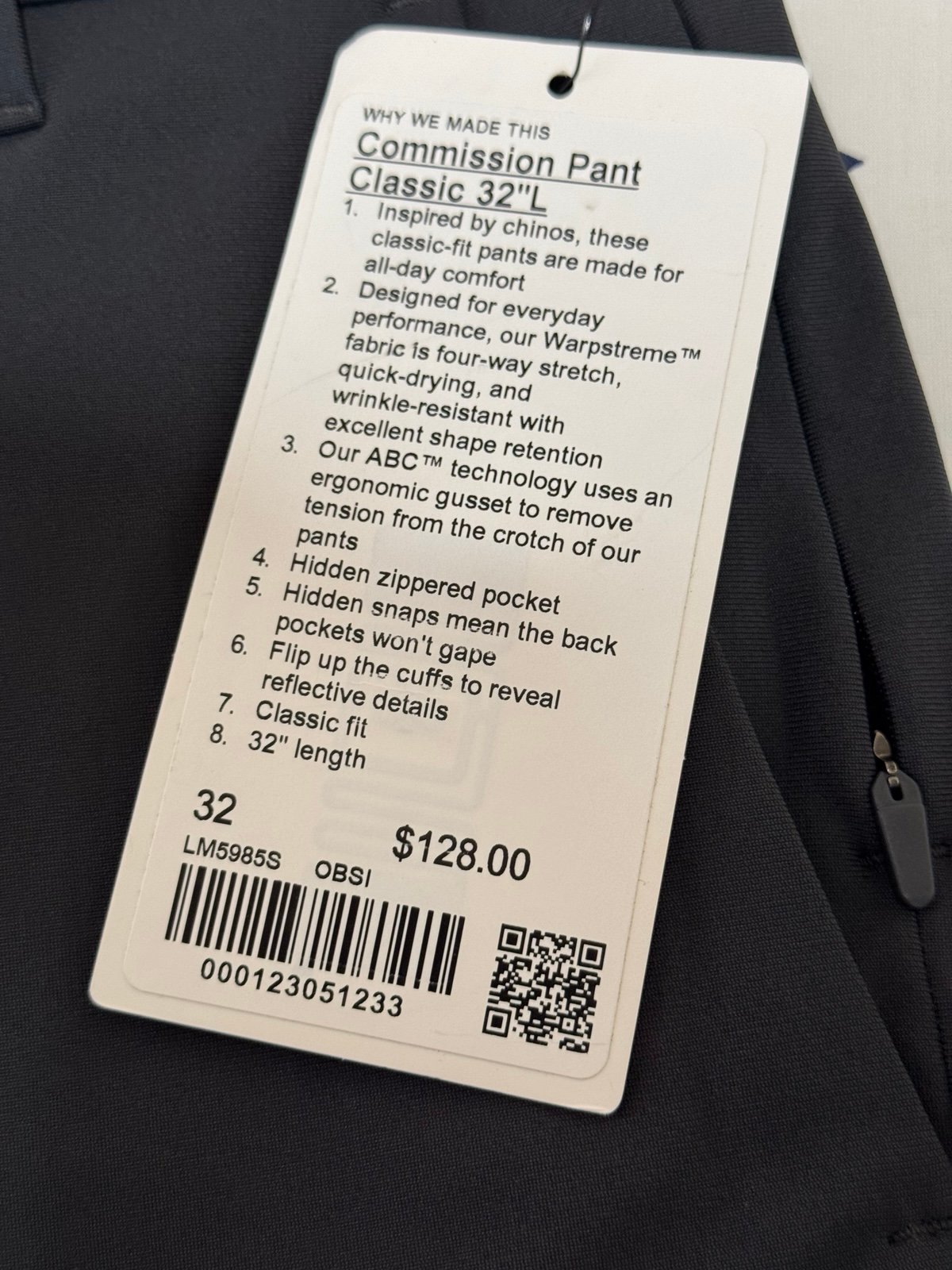 Lululemon commission classic pant 32” length