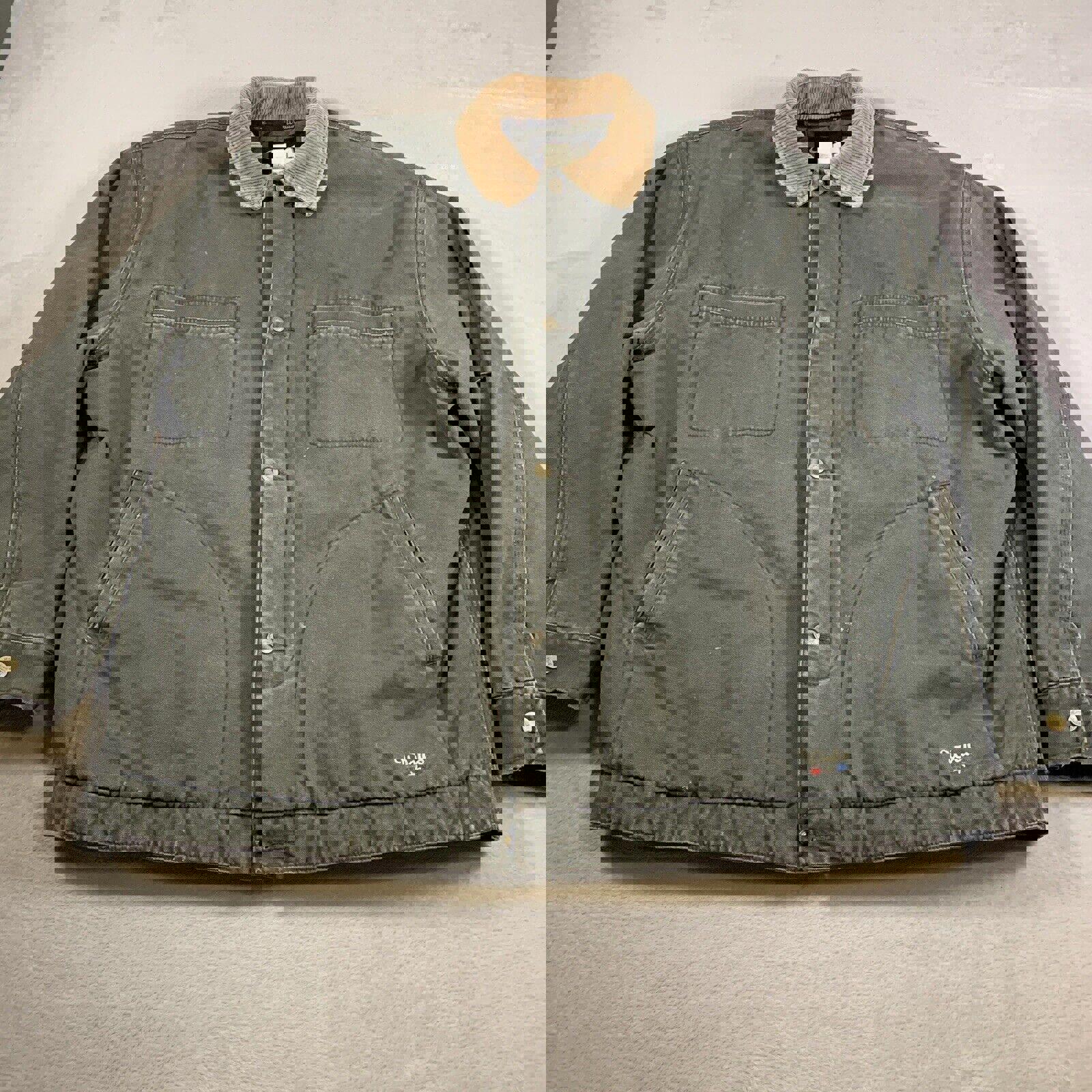 Vintage Walls Carhartt Like Work Jacket Mens Size XL Green Canvas Full Zip FLAW