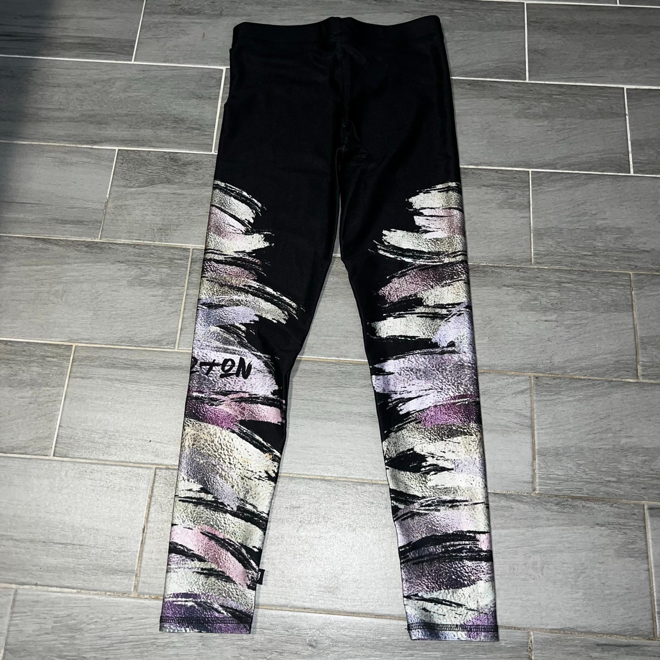 Terez x Peloton Black Colorful Spell Out Athletic Leggings, Women’s Size Small