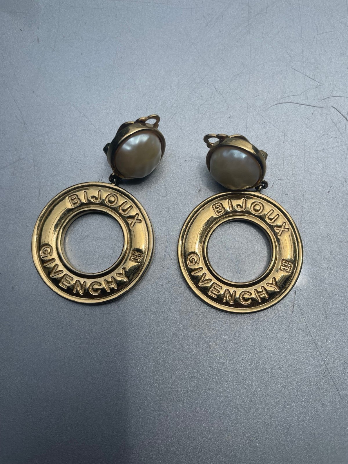 Givenchy Bijoux Large Hoop Pearl Earrings