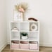 3-piece cotton rope cube storage basket, pink/off-white