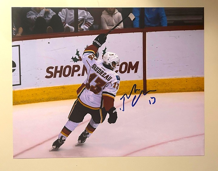 Johnny Gaudreau signed 11 x 14 photo