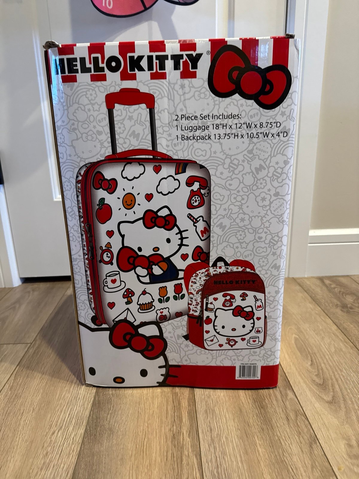 Hello Kitty Kids Licensed Carry-on & Backpack Luggage Set