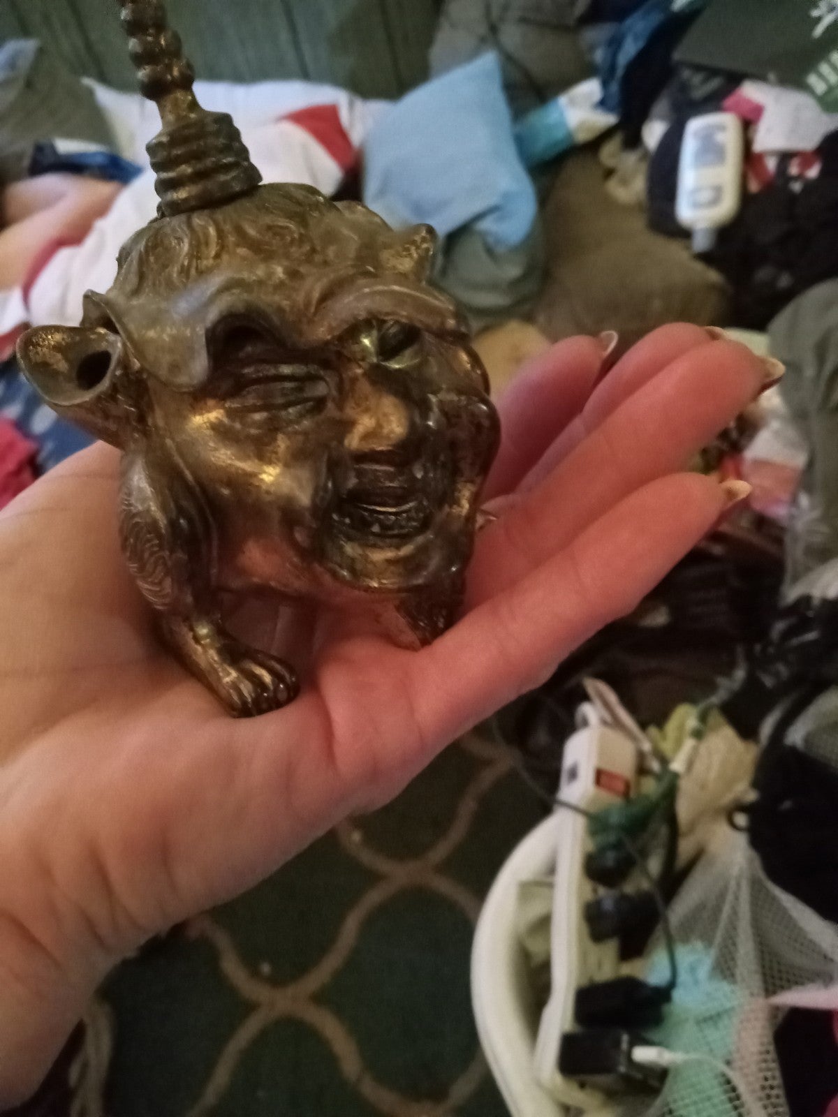 Grand Tour Inkwell. 19th. Century Bronze Mephistopheles Figural Inkwell.  The fi