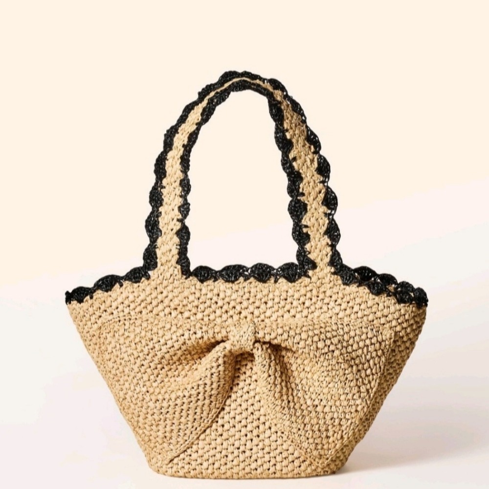 Raffia Bow Tote Bag - Kate Spade new york x Target Natural/Blk NWT 2025