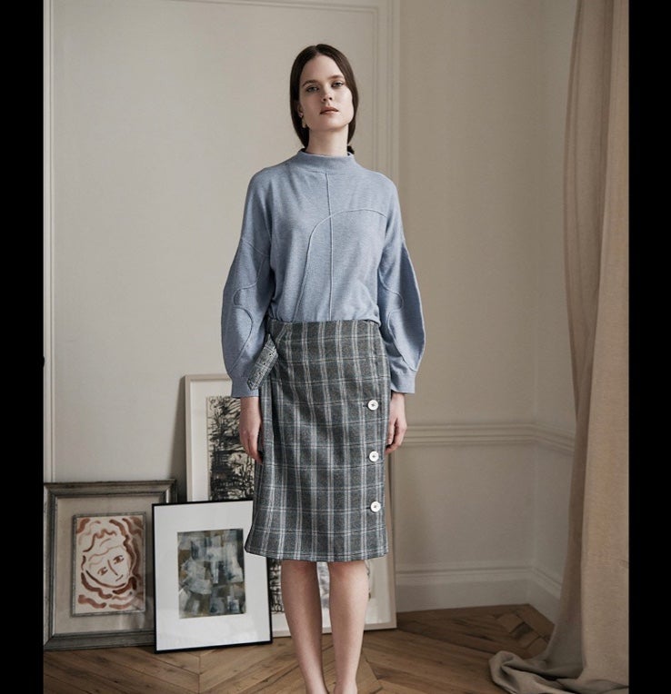 House Of Sunny | Powder Blue volume Jumper Sweater