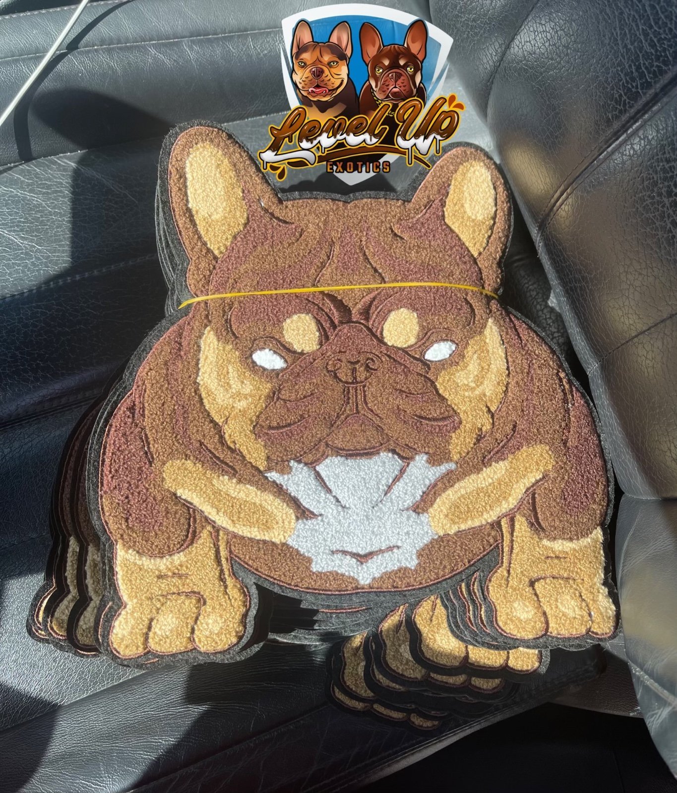Chenille embroidery French bulldog patch