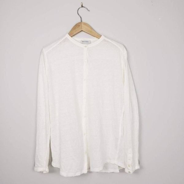 Beau Souci Linen Off White Button L Sleeve top M