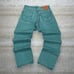 Levis Jeans 501 Regular Straight Leg Ocean Green Wash Denim Red Tab Button Fly
