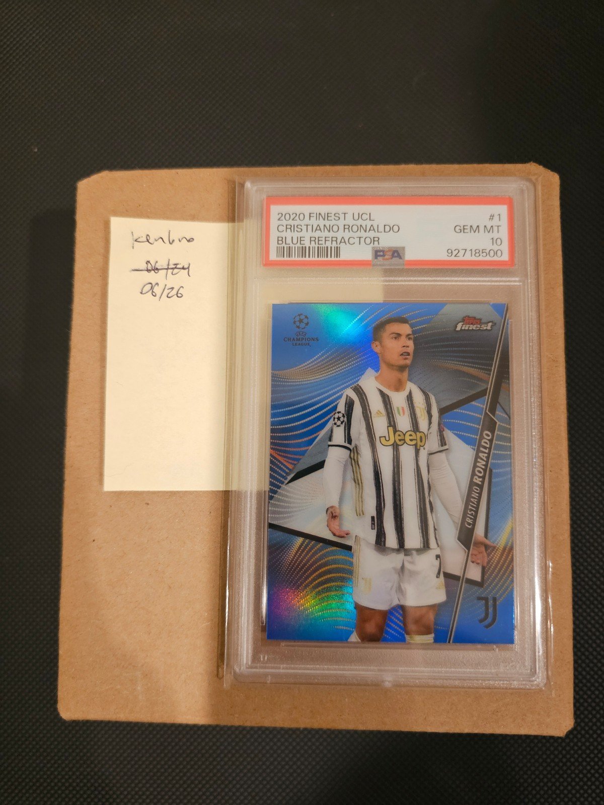 2020 Topps Finest Cristiano Ronaldo Blue /150 PSA 10