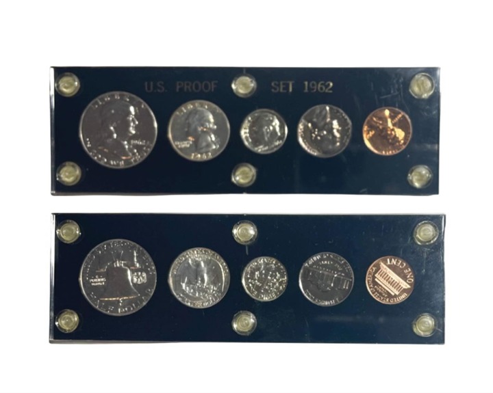 1960 Gem United States Mint Proof Set In Black Vintage Capital Holder BU-Rare