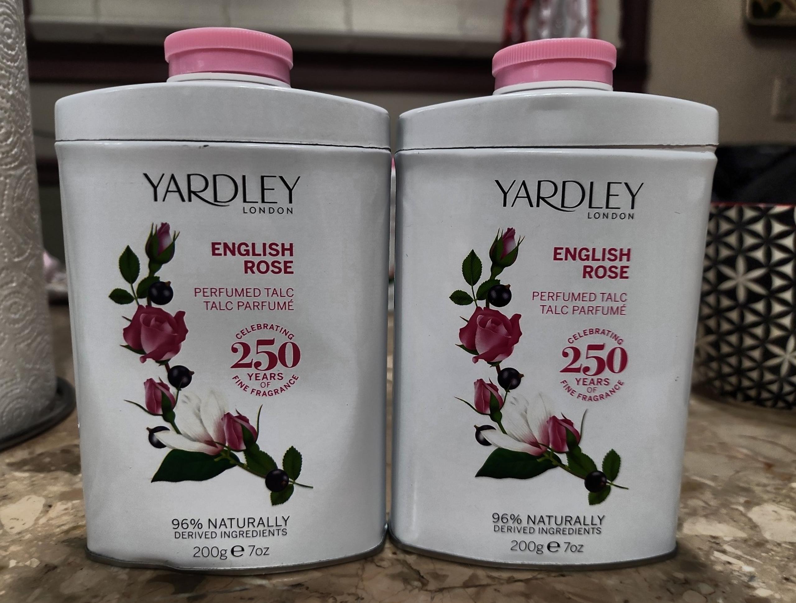 2 pack Yardley of London English Rose 7.0 oz Perfumed Talc Powder each
