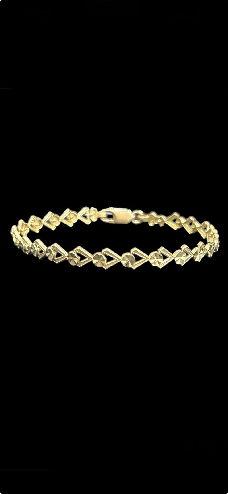 10k gold ladies chain link tennis multishape bracelet