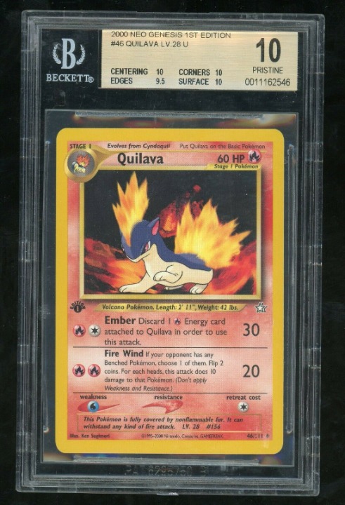2000 Pokemon Neo Genesis Quilava 1st Edition Uncommon #46 BGS 10 Pristine WOTC