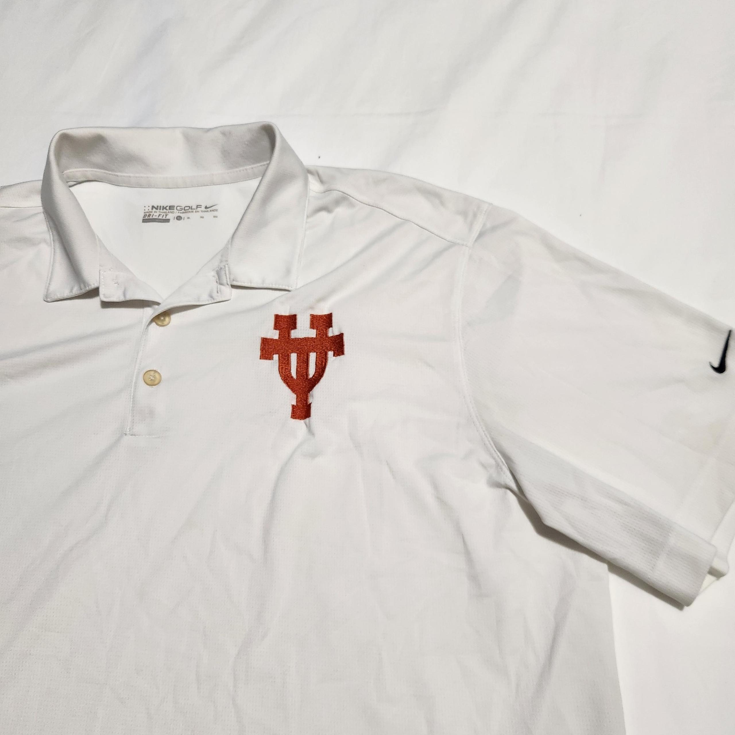 Texas Longhorns Nike Golf Polo Dryfit White XL