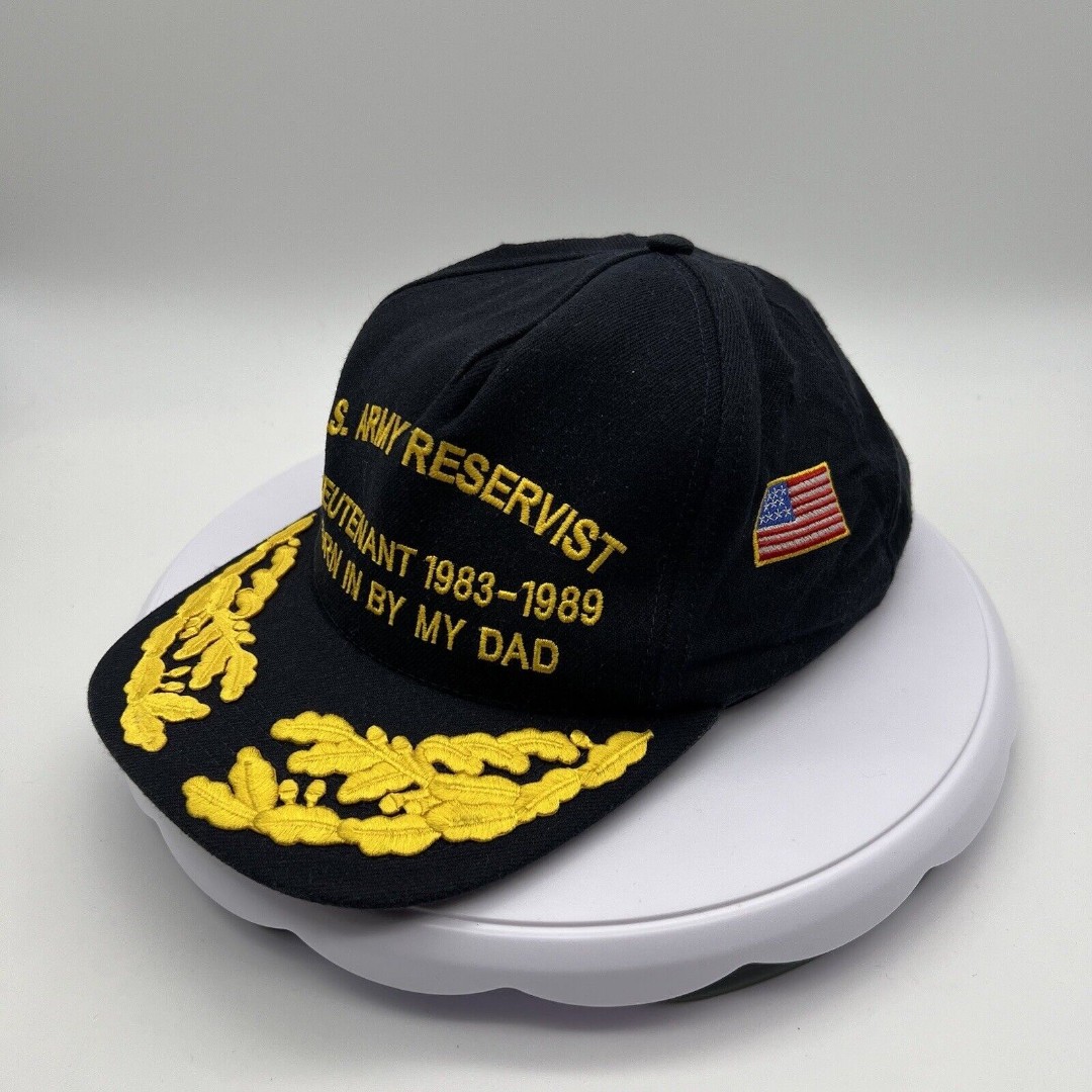 Vintage 1980s 1984 U.S. Army Reservist Donald Hume Scrambled Eggs Hat USA Made