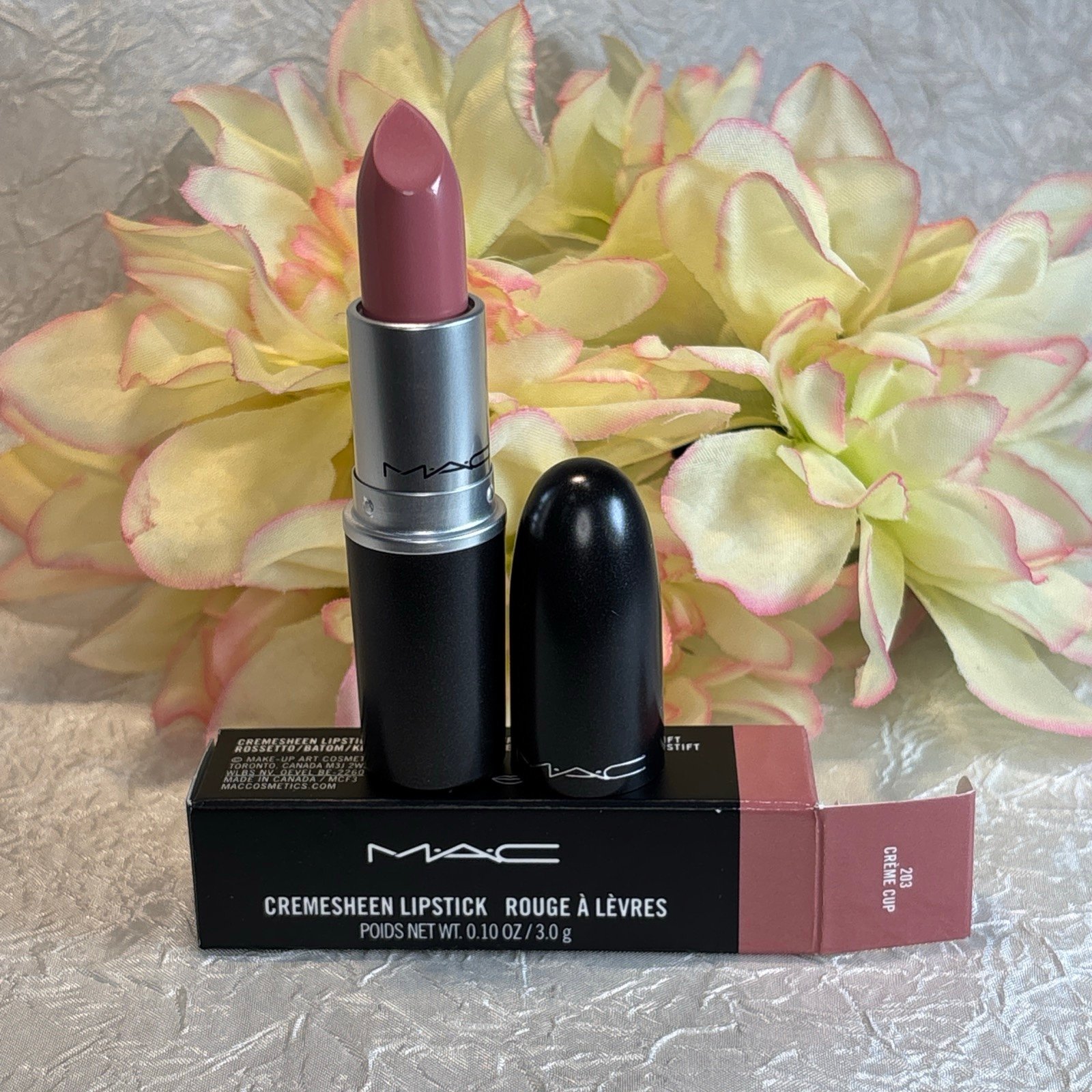 Mac Cremesheen Lipstick - 203 CREME CUP - 3g / 0.1oz Full Size New In Box FreeSh