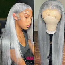 human hair blended lace front wig