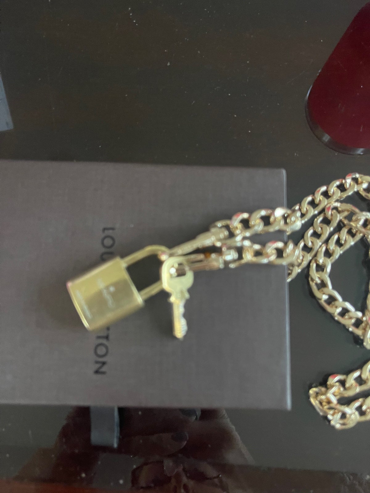 Authentic Louis Vuitton Lock & Key on Non-Branded Necklace