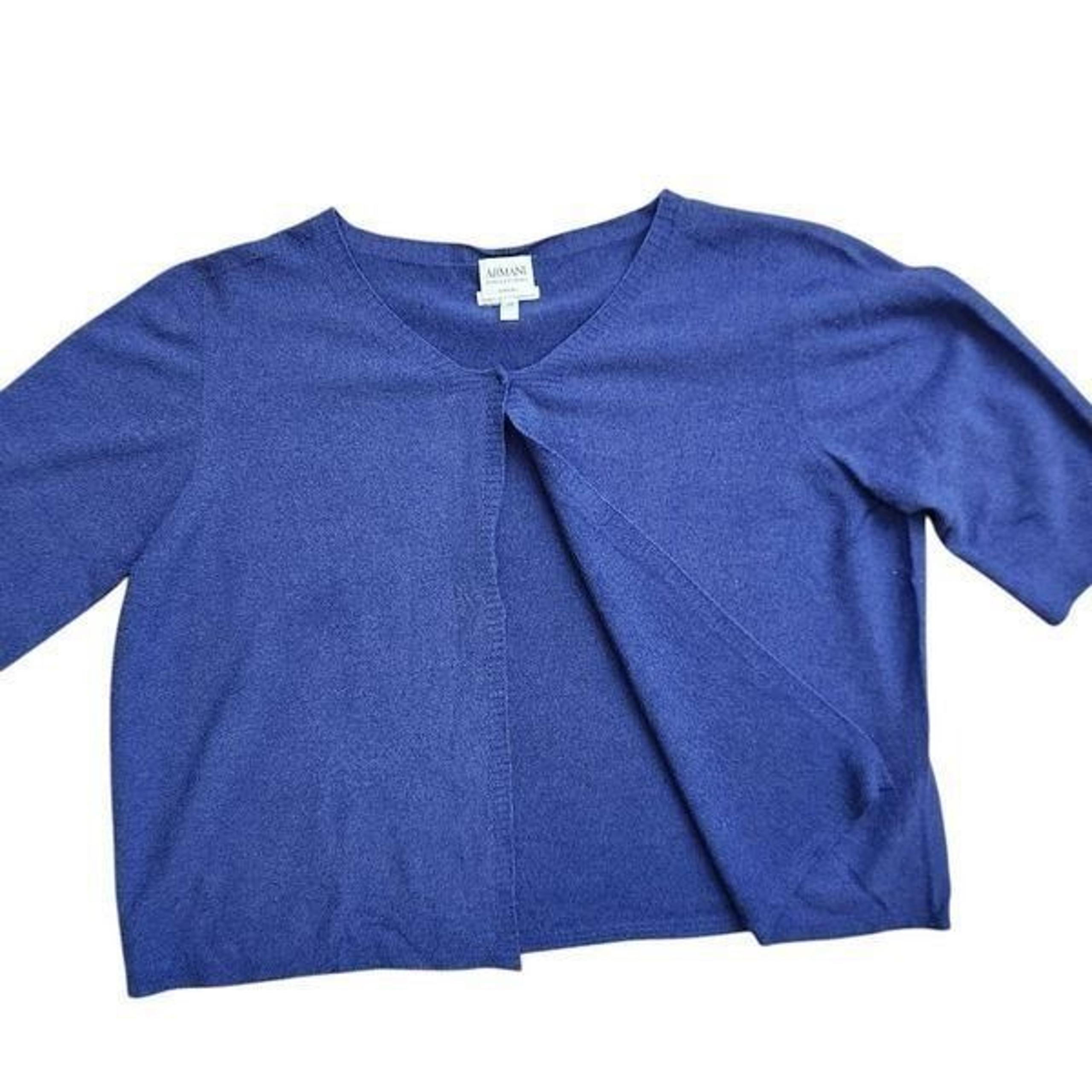Vintage Armani Collezioni Open Cardigan Sweater Womens 10 Linen Cropped Lightwei