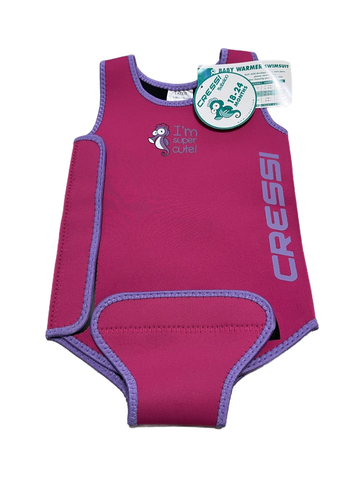 Girls neoprene wetsuit swimsuit Cressi Babaloo | Body warmer size 18-24 months