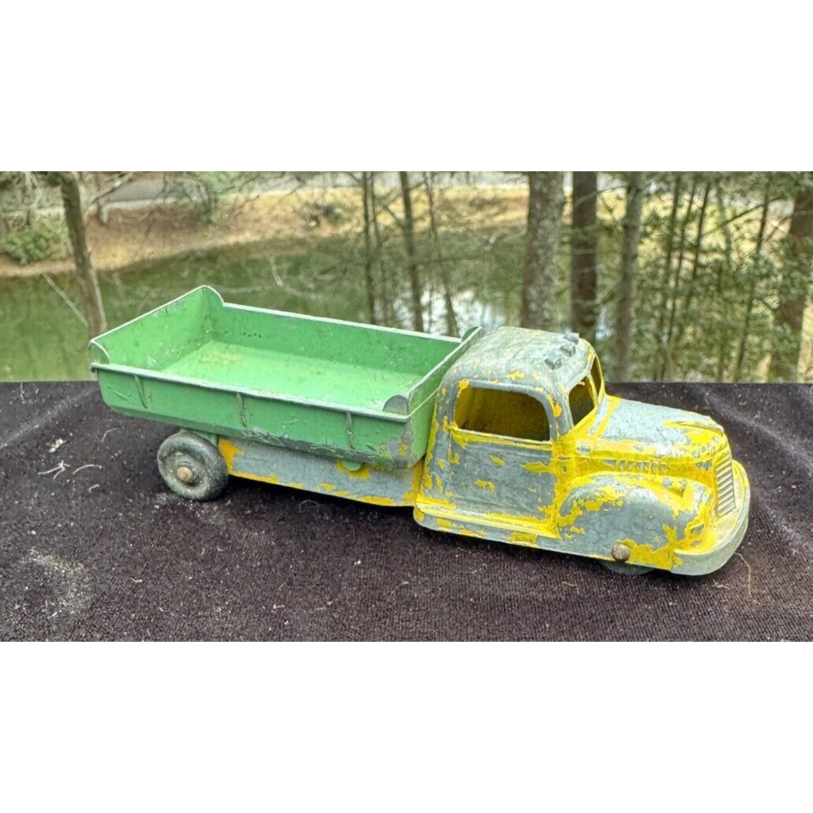 RARE Vintage Original 1930s Die Cast Metal Tootsie Toy Pick Up Dump Truck -TO3