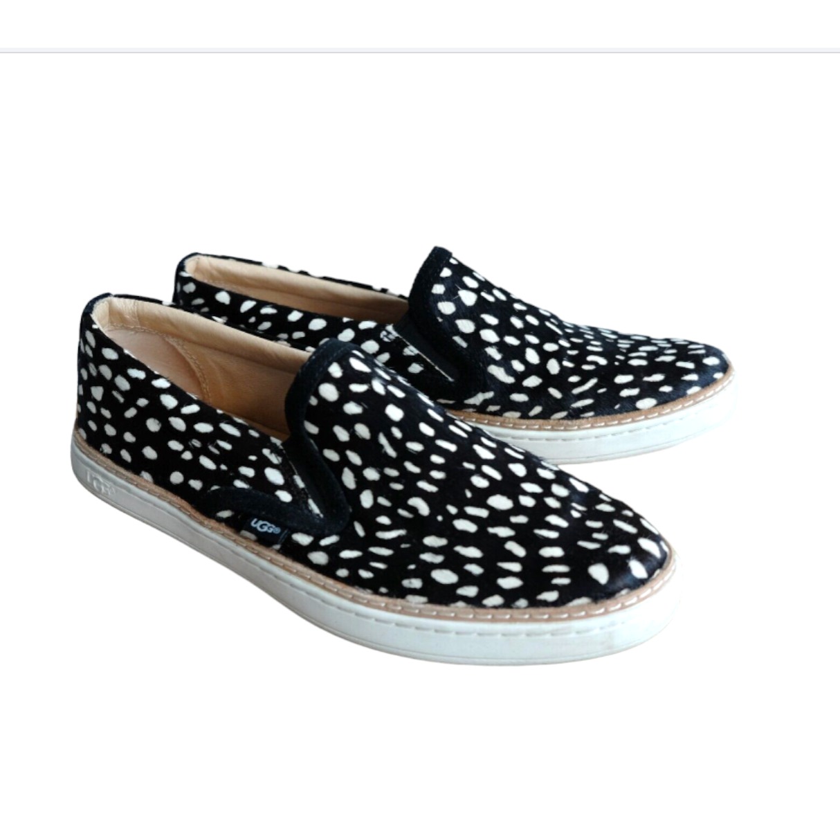 Ugg Soleda Sneakers Loafers Womens Size 9.5 Exotic Calf Hair Slip On Casual