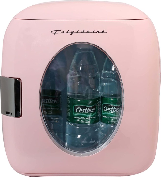 Retro Portable Mini Fridge, 9 Liters Pink