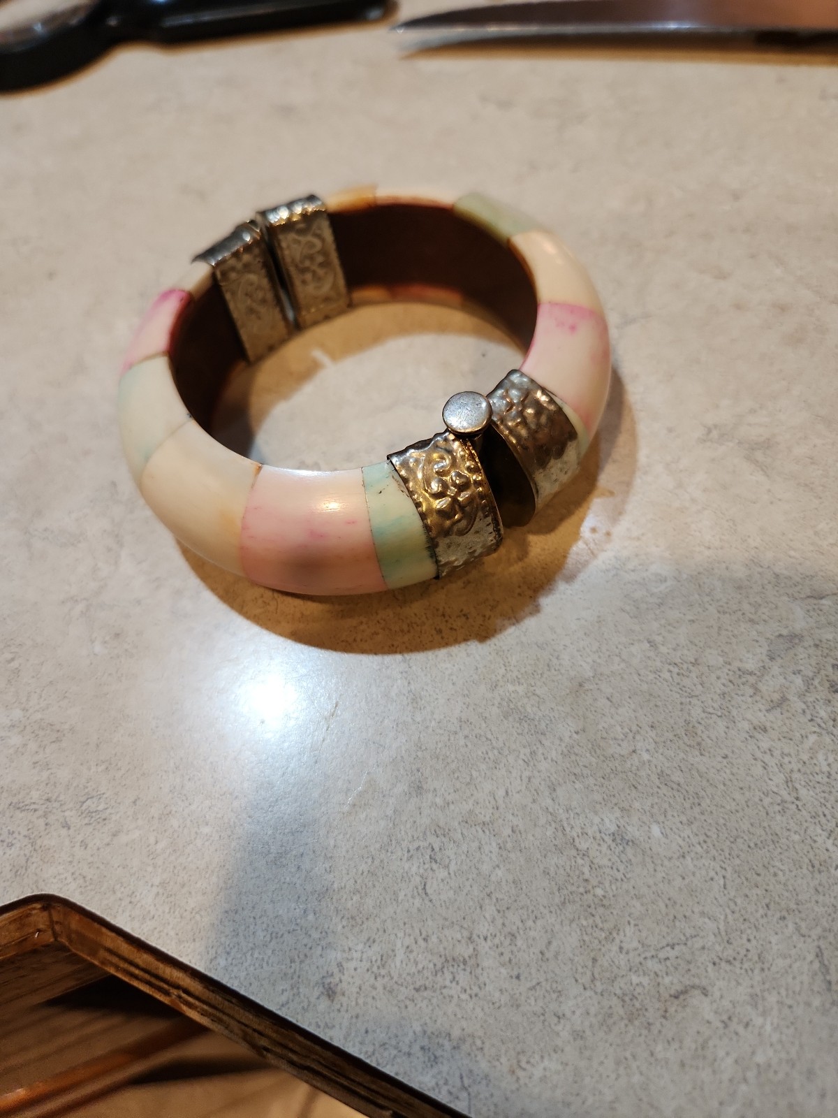 Vintage Bone Sterling Tribal Genuine