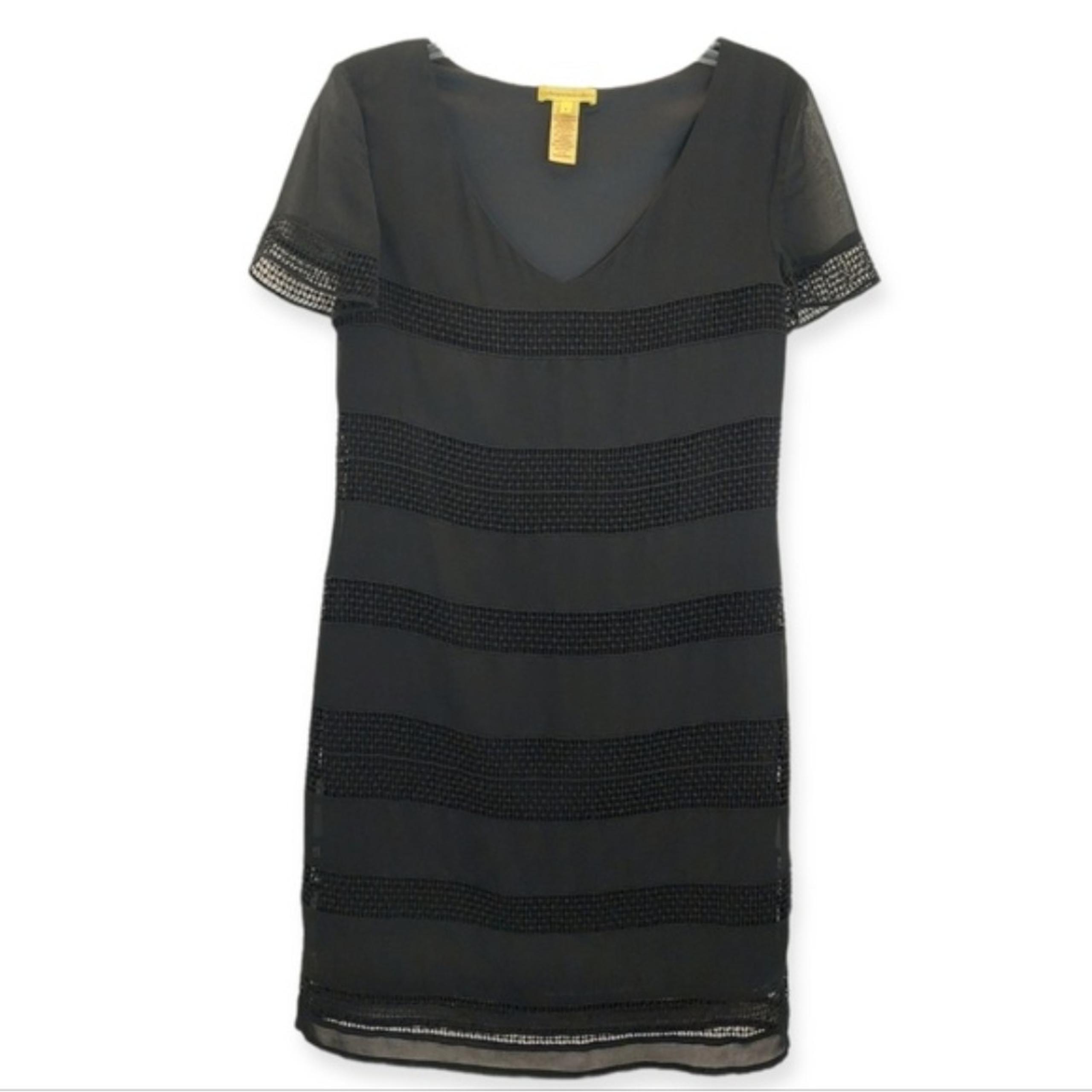 Catherine Malandrino Women's Size 6 Dress Short Sleeve Black Lined Cocktail