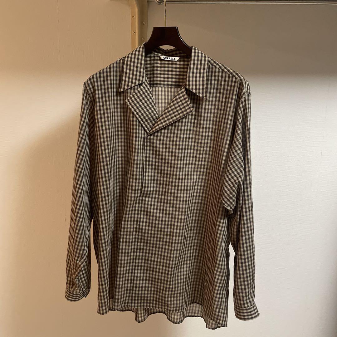AIRY LIGHT COTTON CHECK P/O SHIRT - AURALEE Official Website