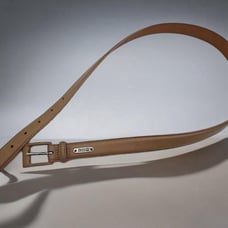 Lauren Ralph Lauren Womens Leather Belt XL 42” Tan Italy Minimalist Design EUC