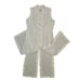 Vest vintage womens 90s Satin Brocade white Maxi duster tail Mandarin collar