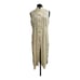 Vest vintage womens 90s Satin Brocade white Maxi duster tail Mandarin collar