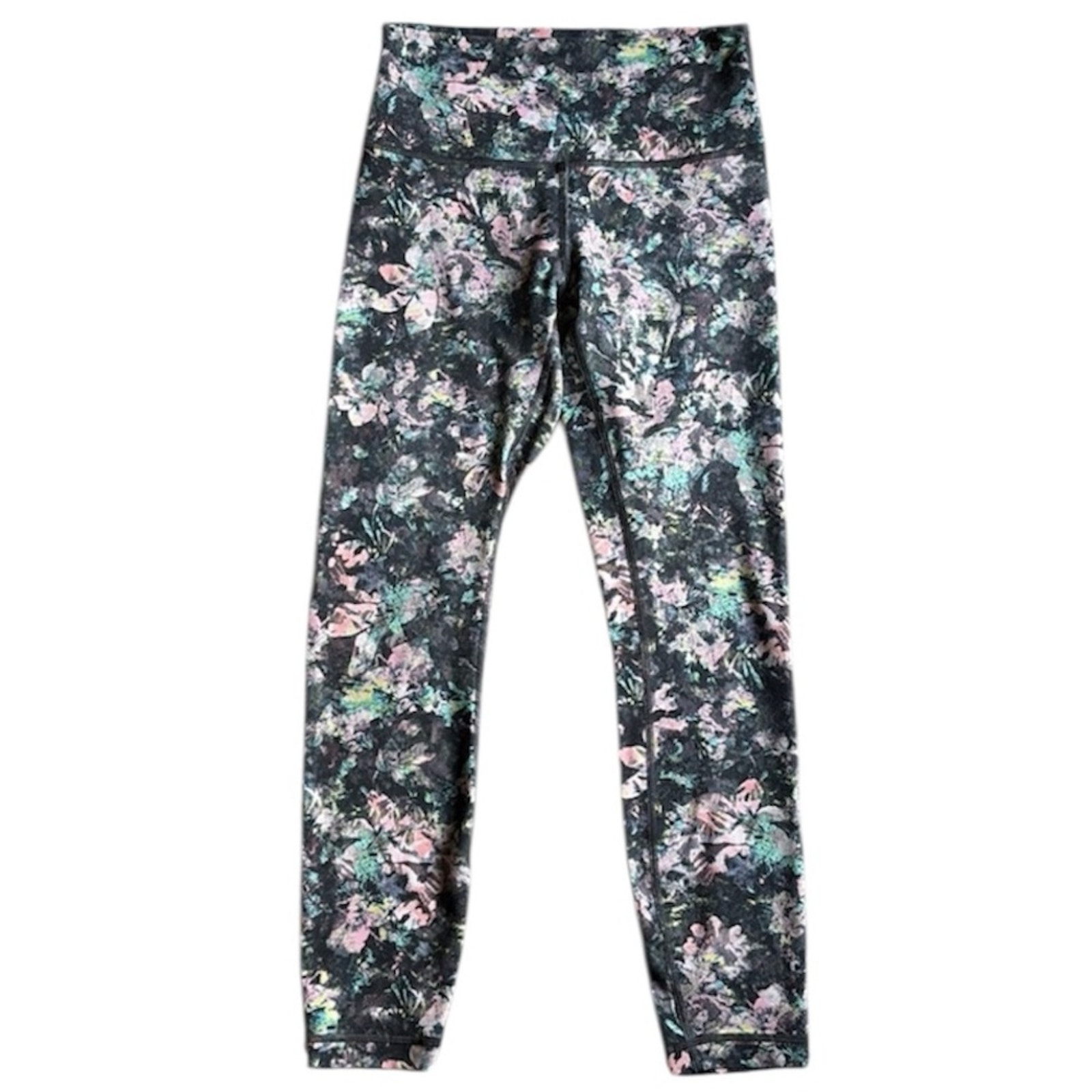 Lululemon Athletica Wunder High Rise Floral Leggings Yoga Running Womens 6 Small